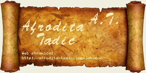 Afrodita Tadić vizit kartica
